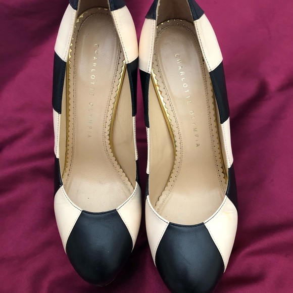 Charlotte Olympia Priscilla Striped Platform Pump - Picture 2 of 5